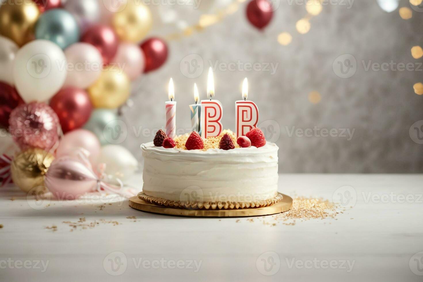 Birthday cake wallpaper ai generated photo