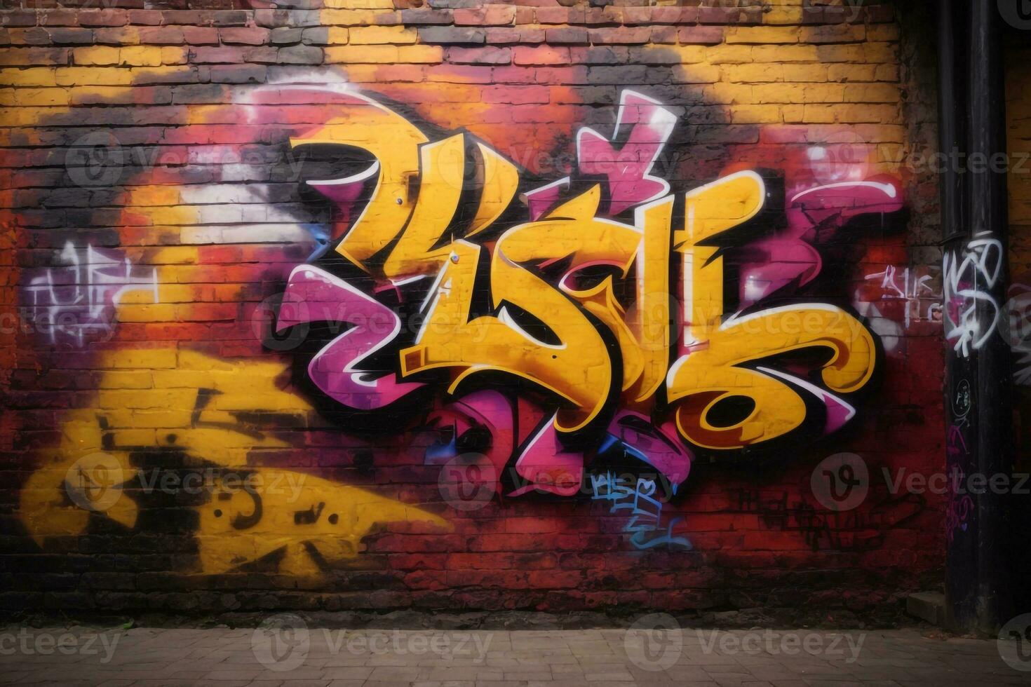 Griffiti wall background ai generated photo