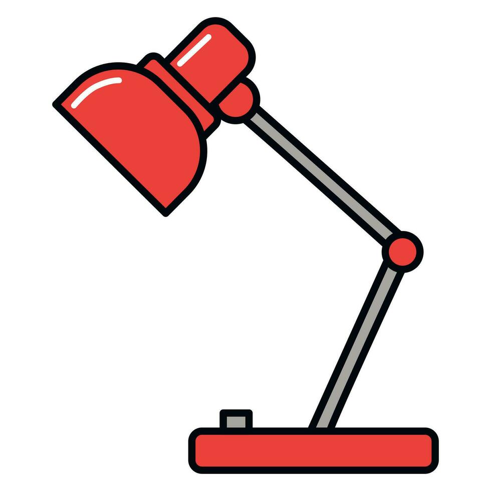 Reading desk lamp flat vector icon