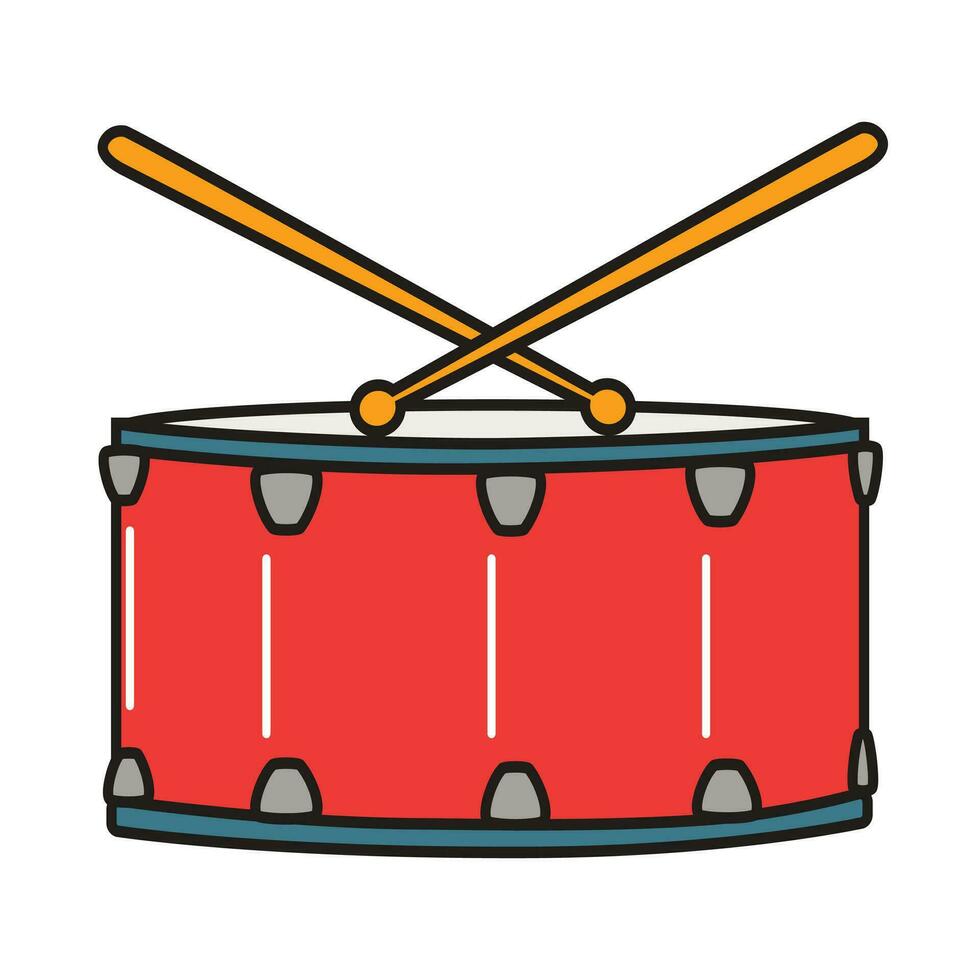 Drum toy icon on white background. vector