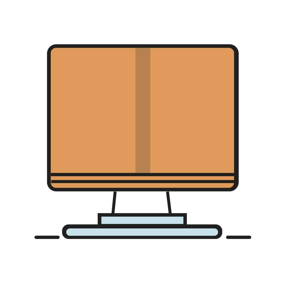 Desk with computer 33131741 Vector Art at Vecteezy