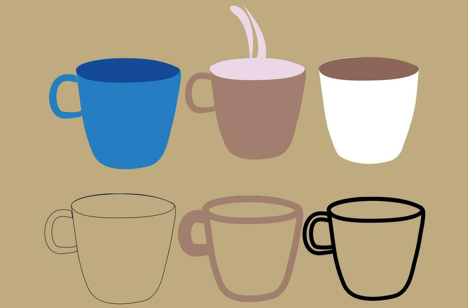 café taza vector ilustraciones conjunto diseño