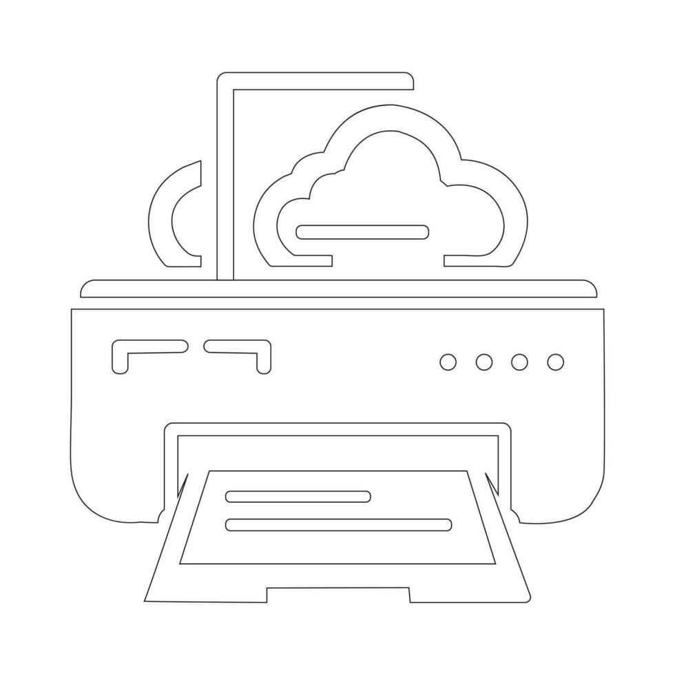 printer line art icon vector