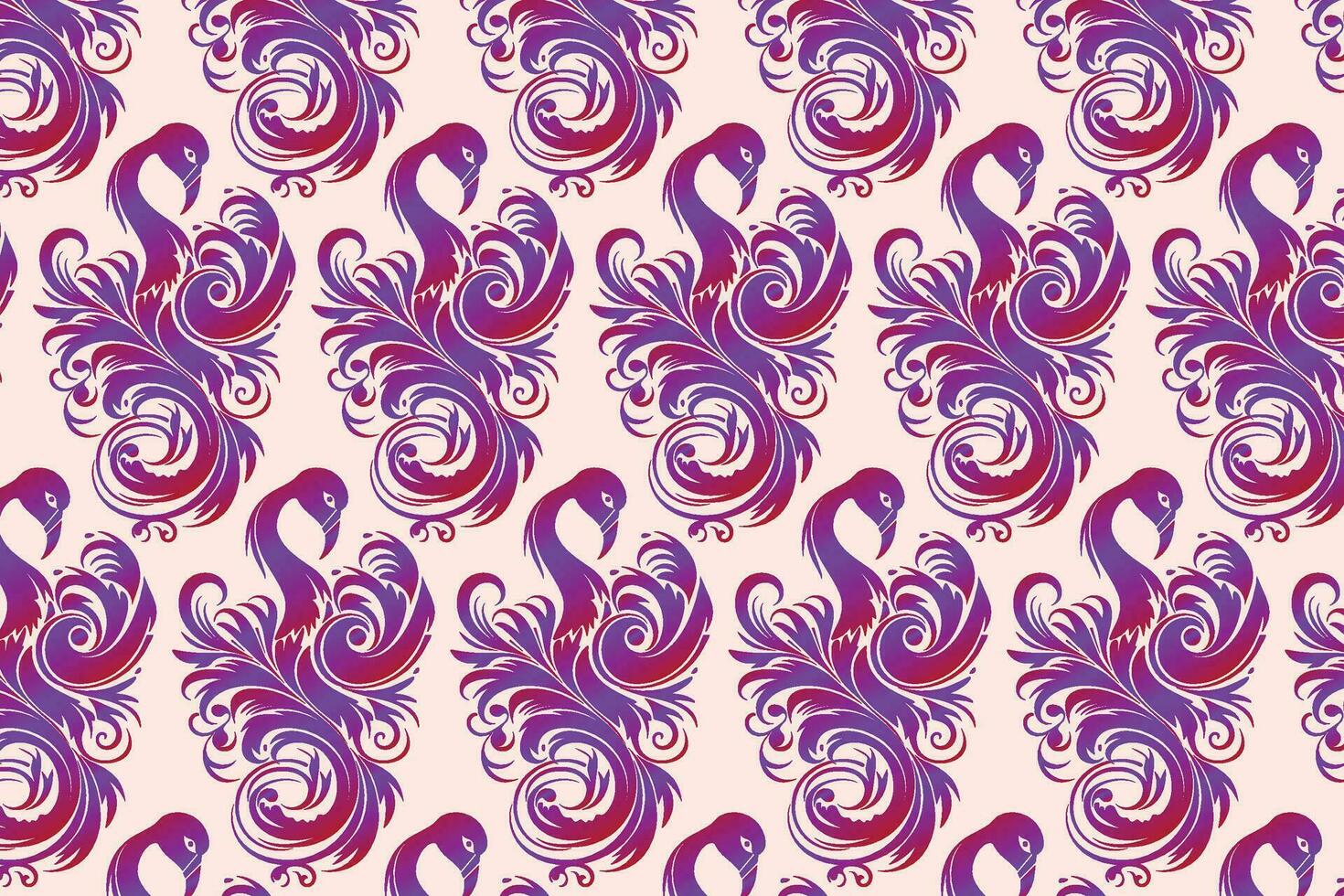Mirrored Peacock Pattern with Intricate Feather Details on White Background vector