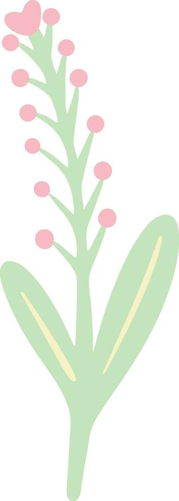 Hand Drawn Stemmed Flower Element vector