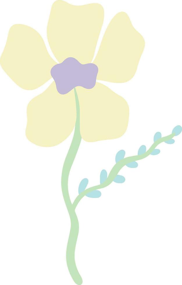 Hand Drawn Stemmed Flower Element vector