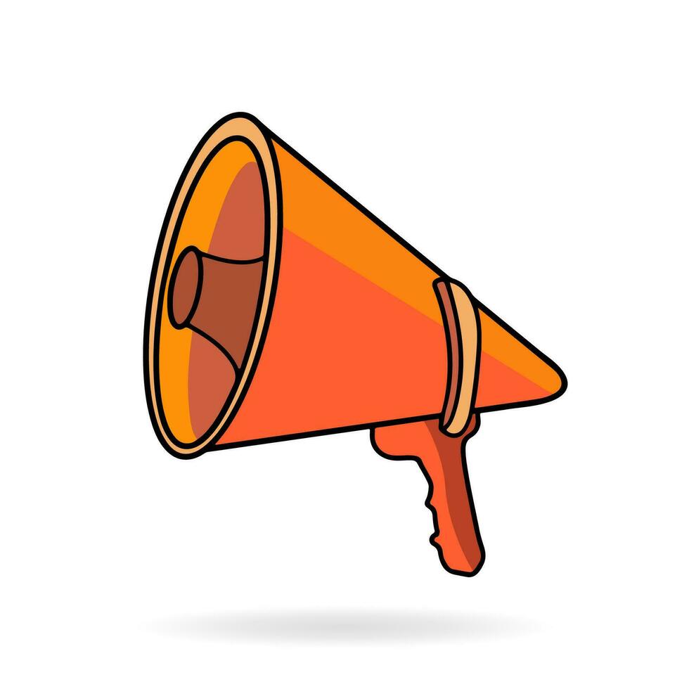 vector orange megaphone on white background. 33131835 Vector Art at