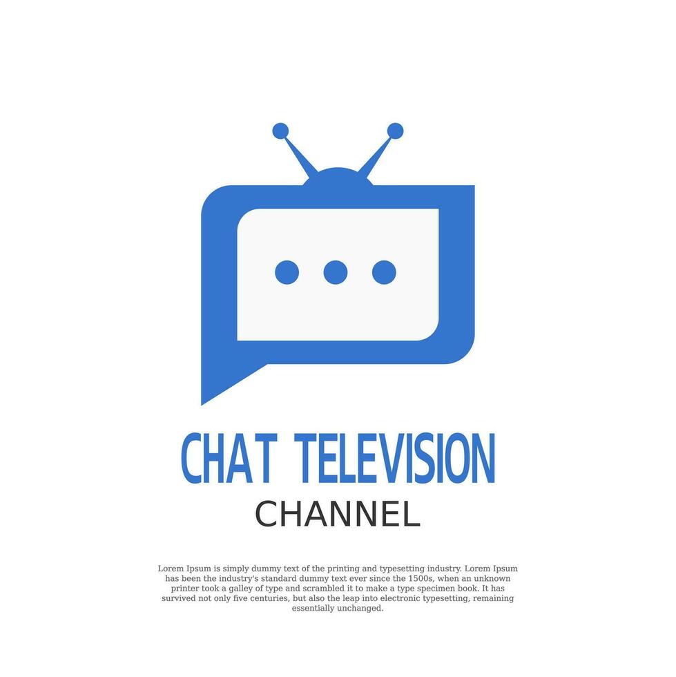 chat television logo design template vector