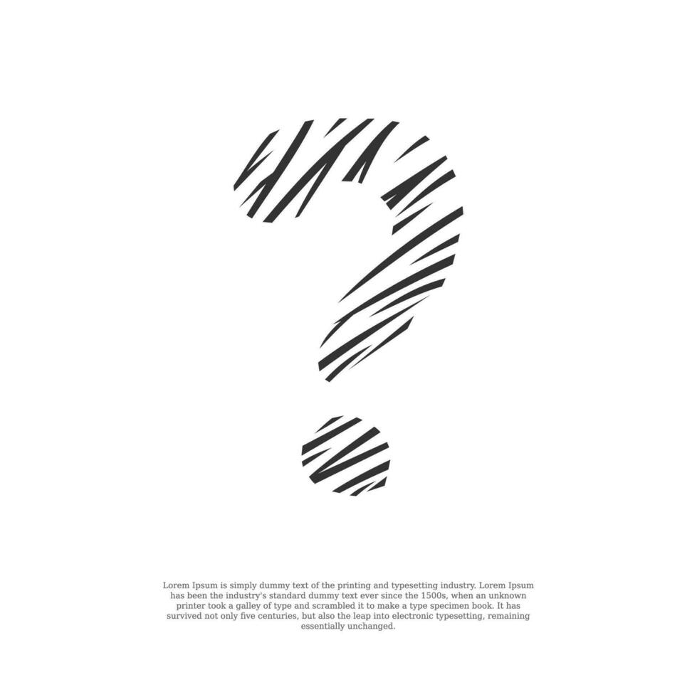 Zebra motif on vector question mark symbol