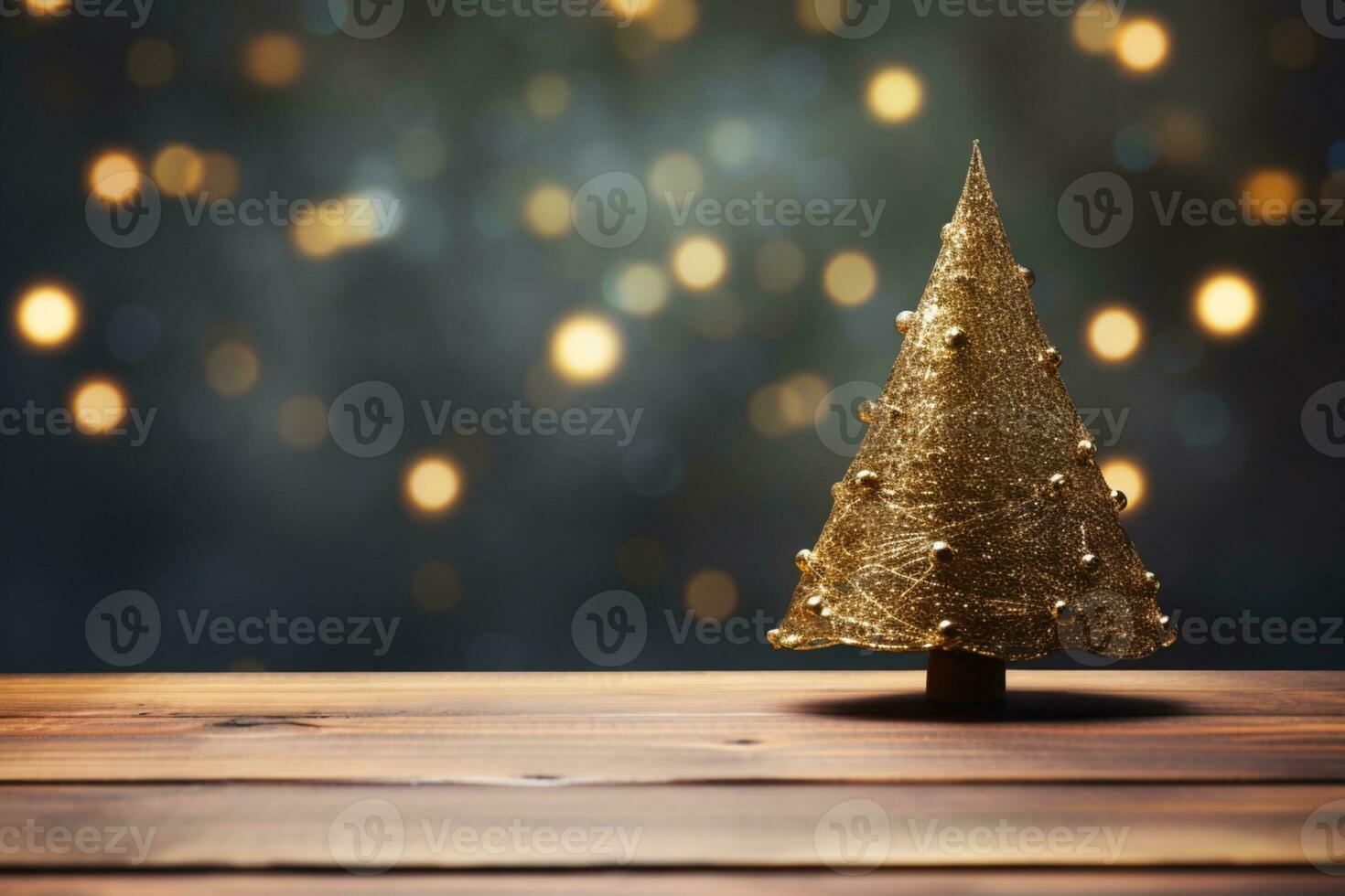 minimal Christmas tree on the table generated with ai photo