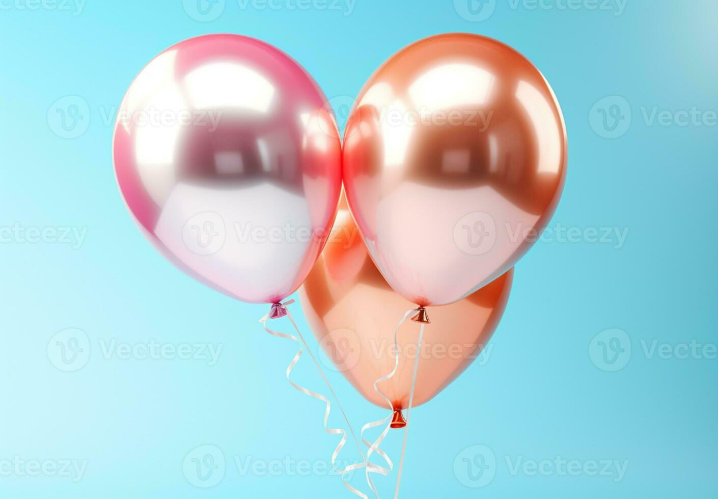 3d rendered pastel balloons on the pastel background ai generative photo