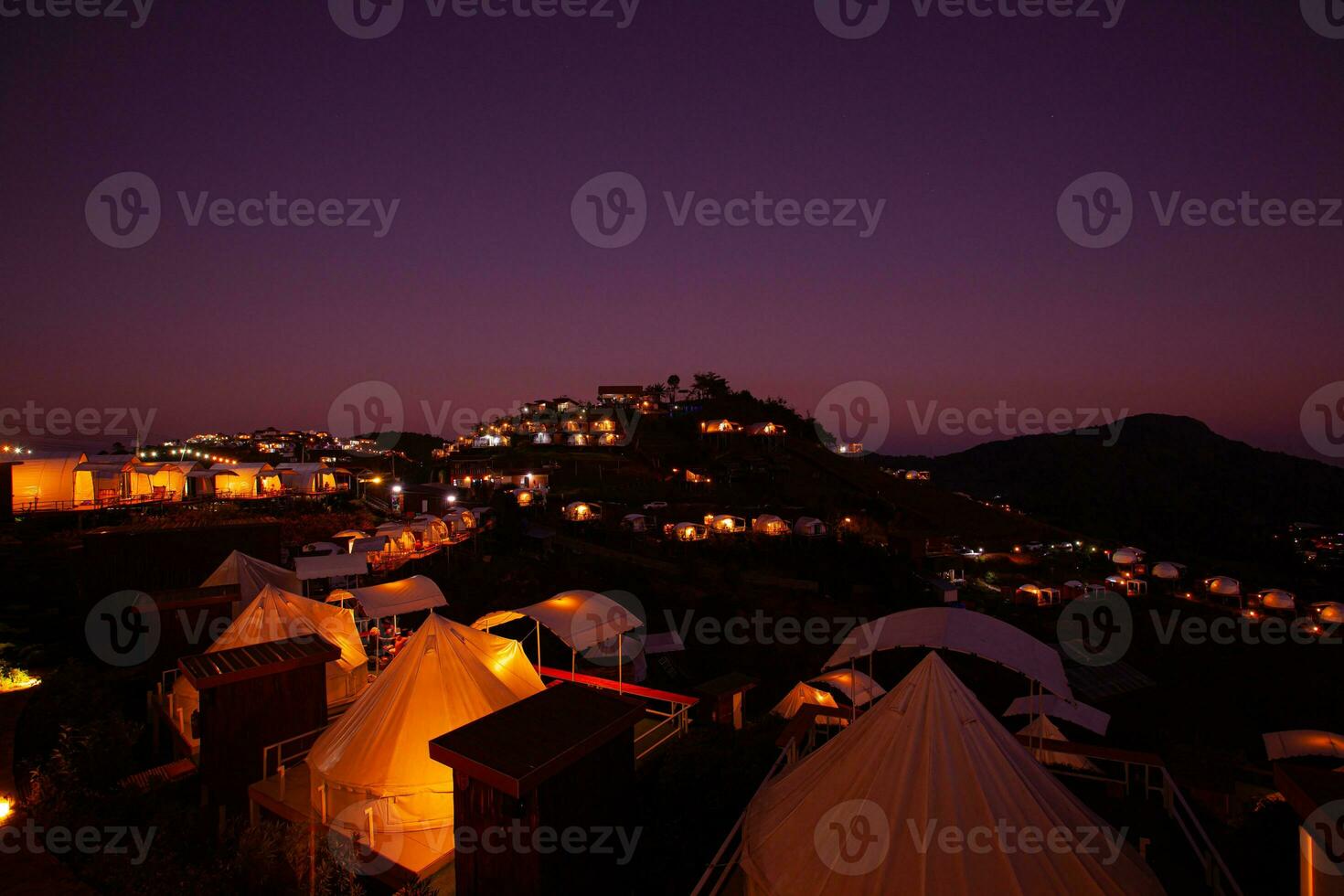 The night view at Mon Jam, Chaing Mai, Thailand photo