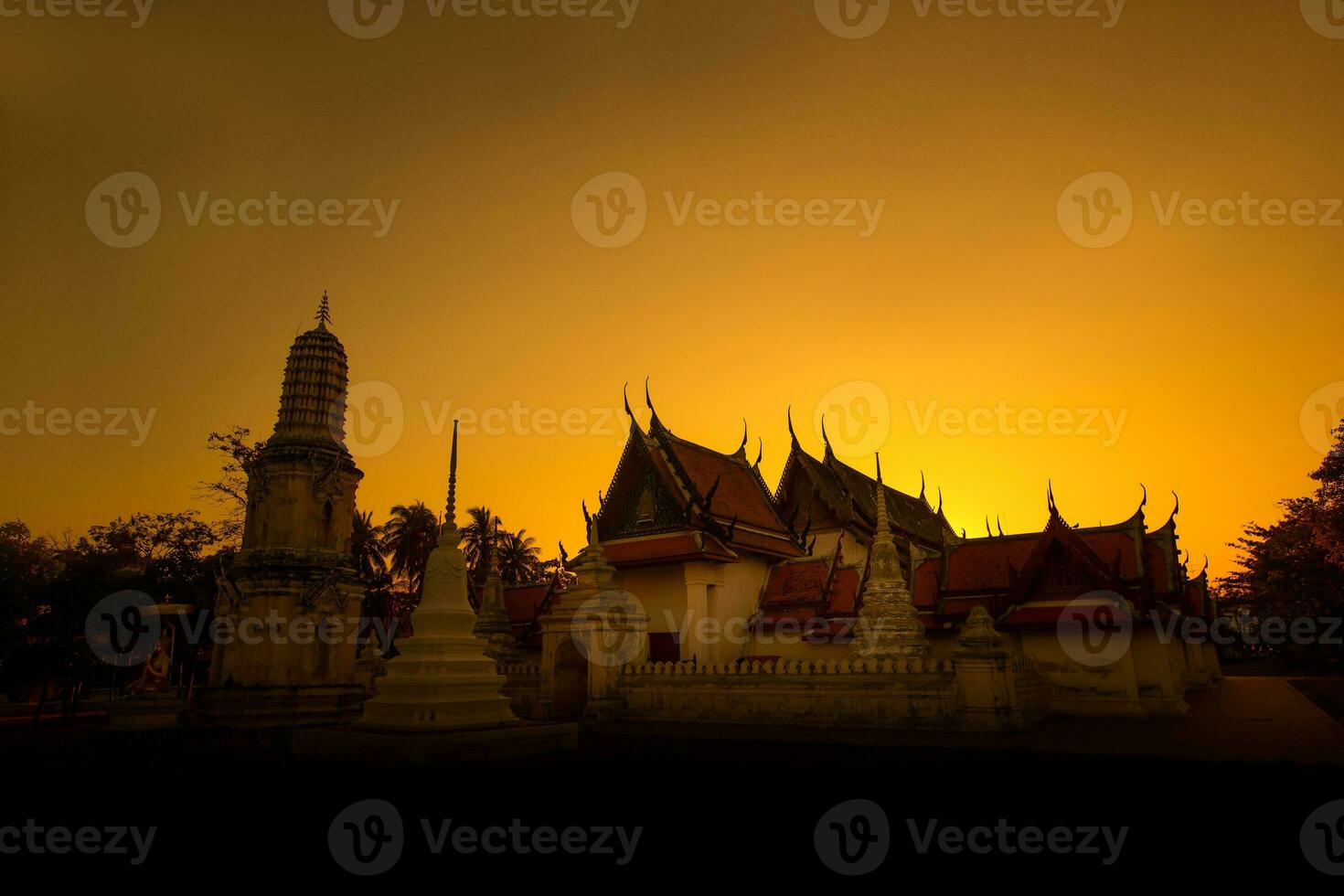 A beautiful Buddhist monastery located in central region of Thailand photo