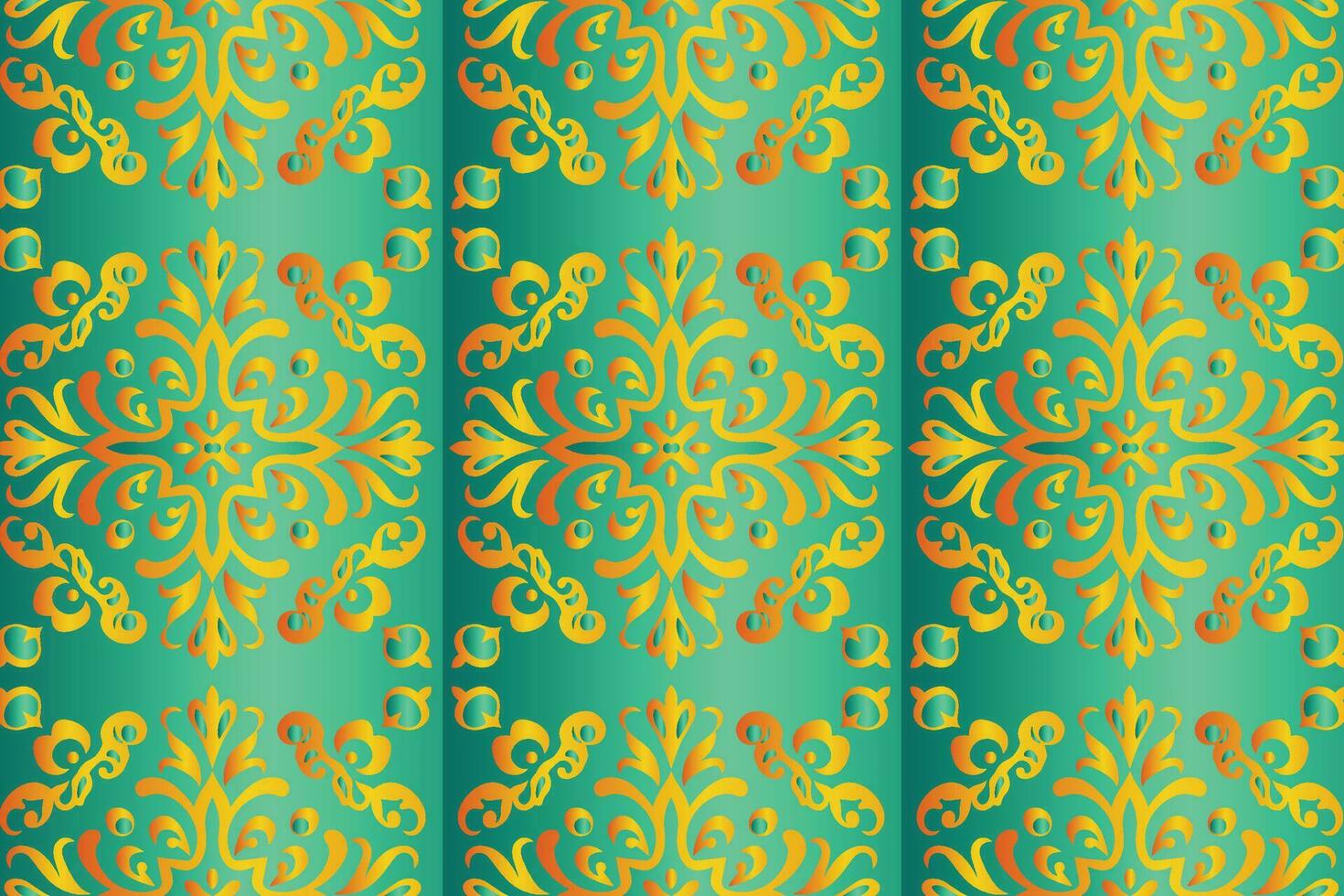 A Repeating and Symmetrical Pattern of Ornate Floral Motifs vector