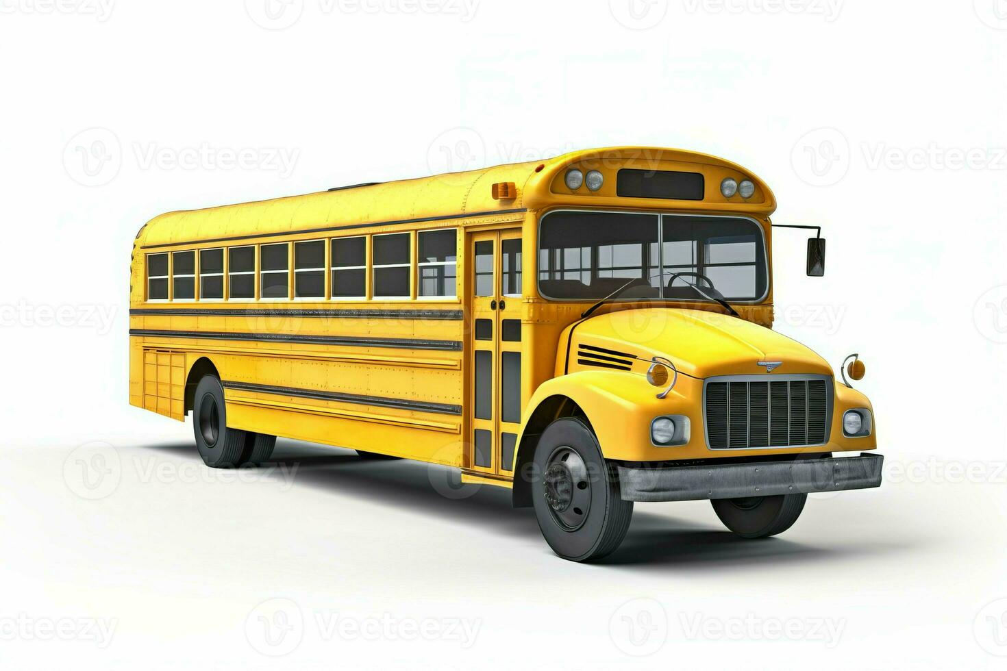 School bus art work isolated vehicle. Generate Ai photo