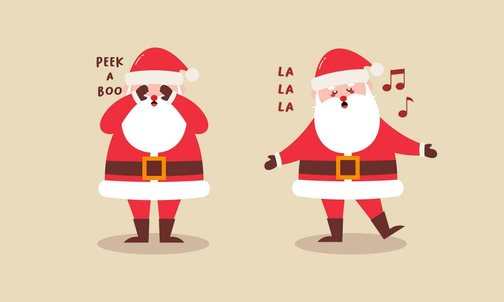 Hand Drawn Collection of Santa Claus for Christmas Holiday Character Illustration vector