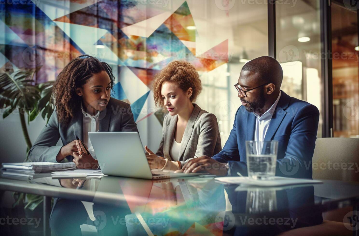 group of business people in meeting at office ai generative photo