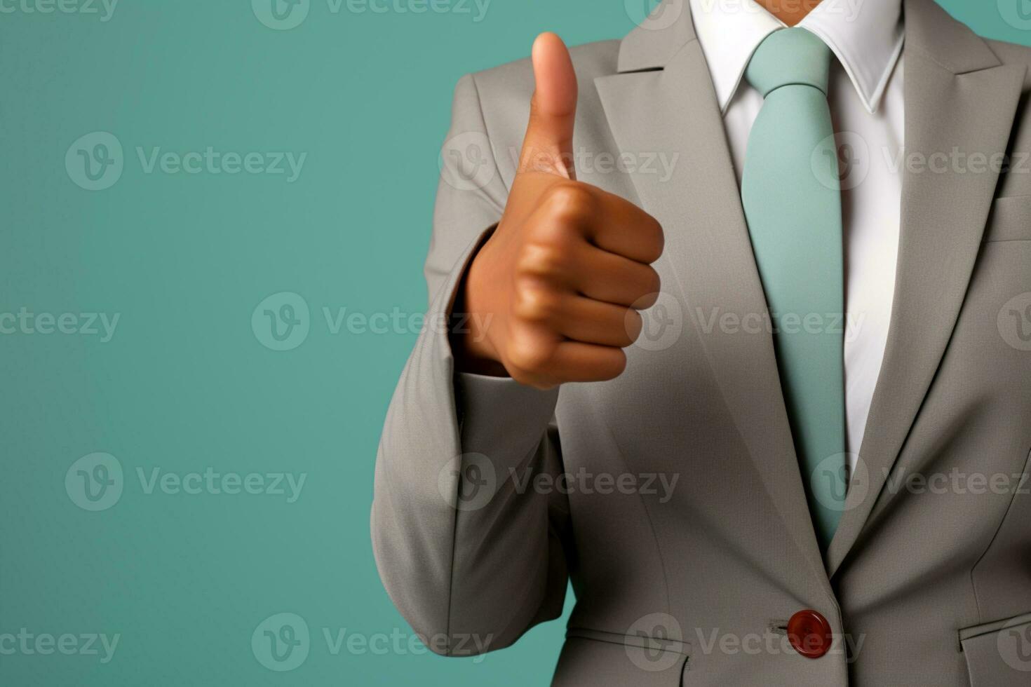 business woman torso thumb raise up ai generative photo