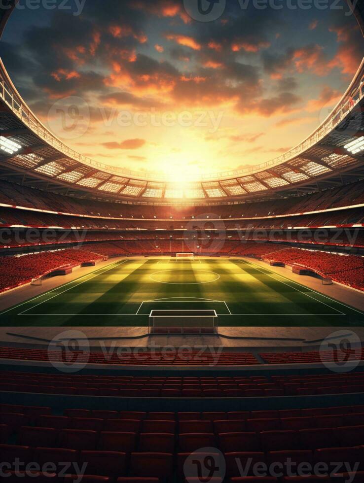 illuminated football stadium at night ai generative photo