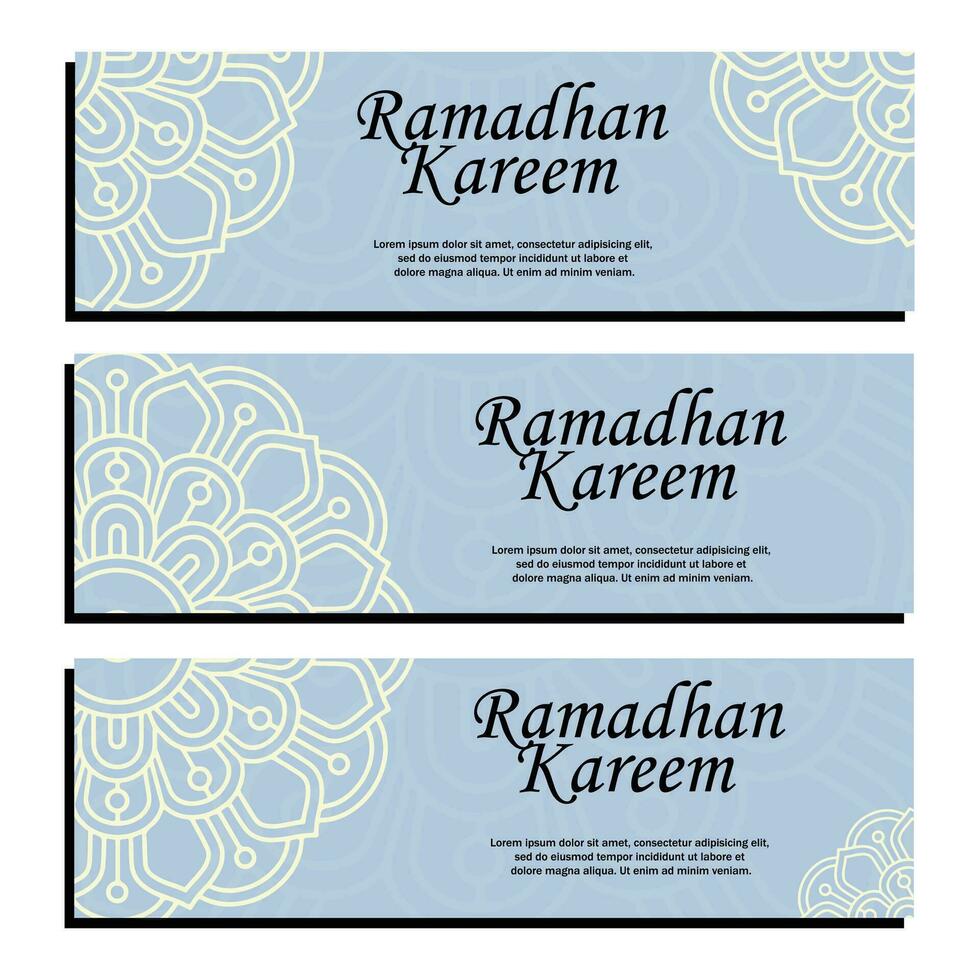 ramadhan paisaje bandera modelo vector