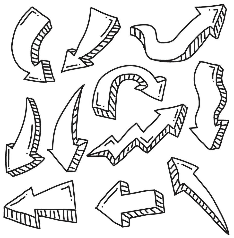 arrows handrawn vector set