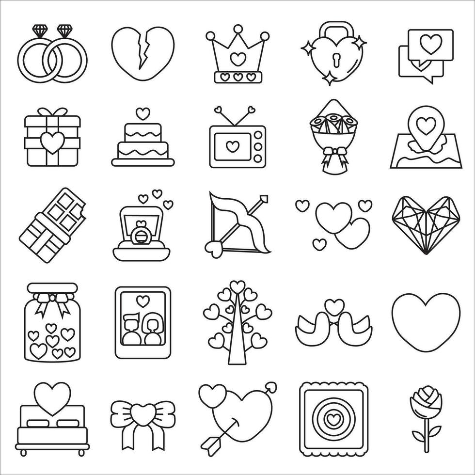 Valentine icon set vector