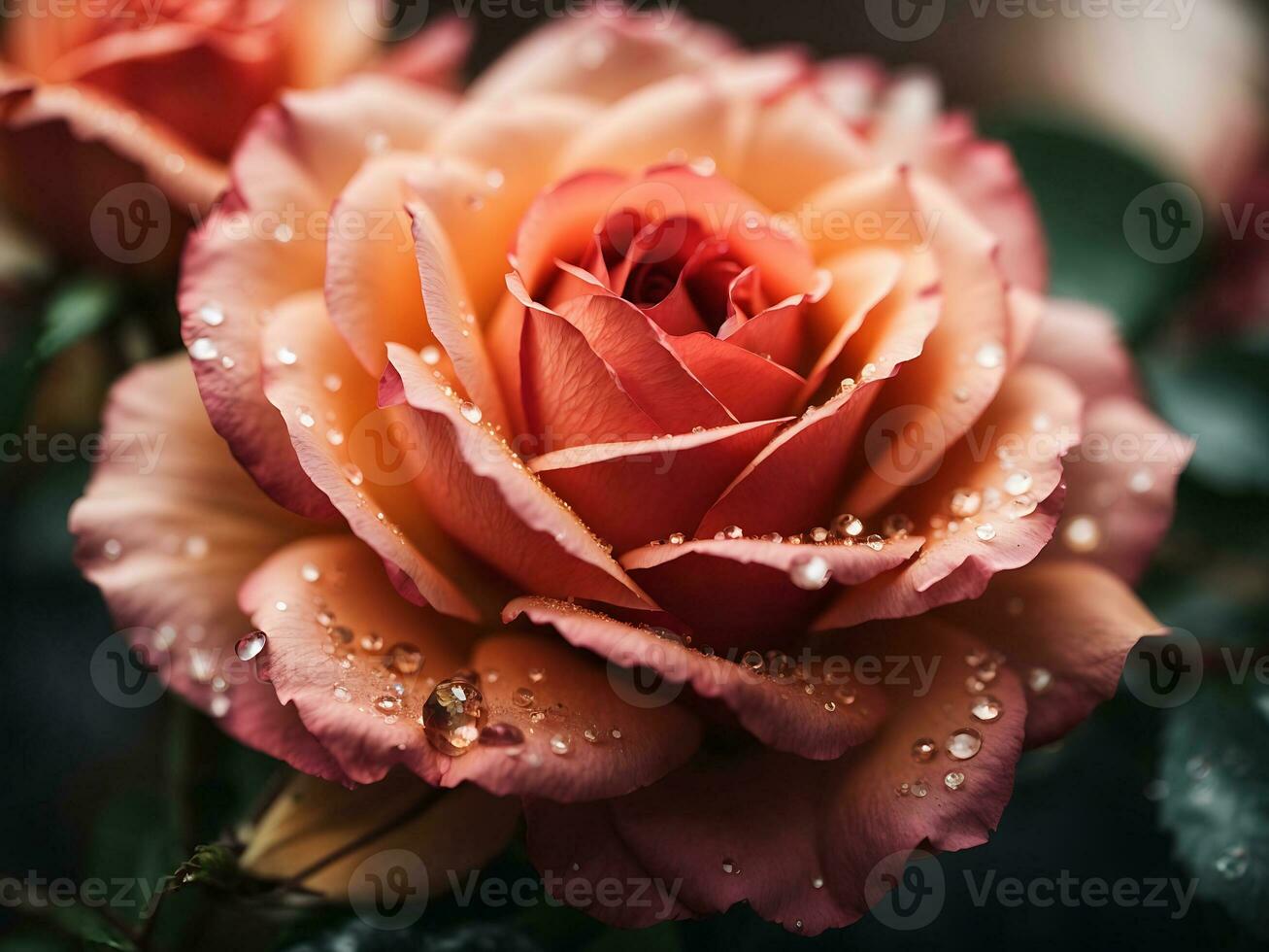 Close up of a rose. AI Generative photo