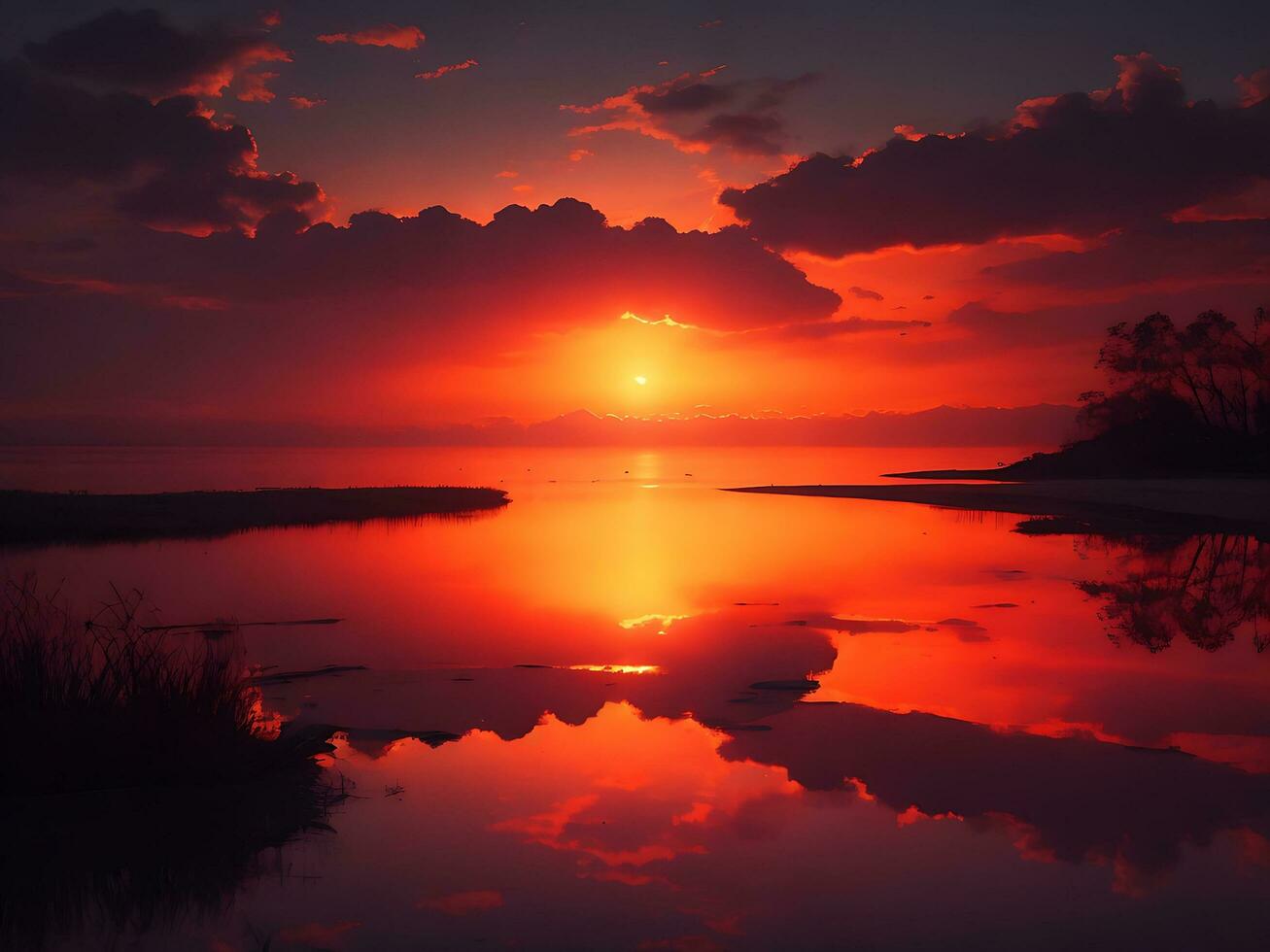A Beautiful Sunset. AI Generative photo