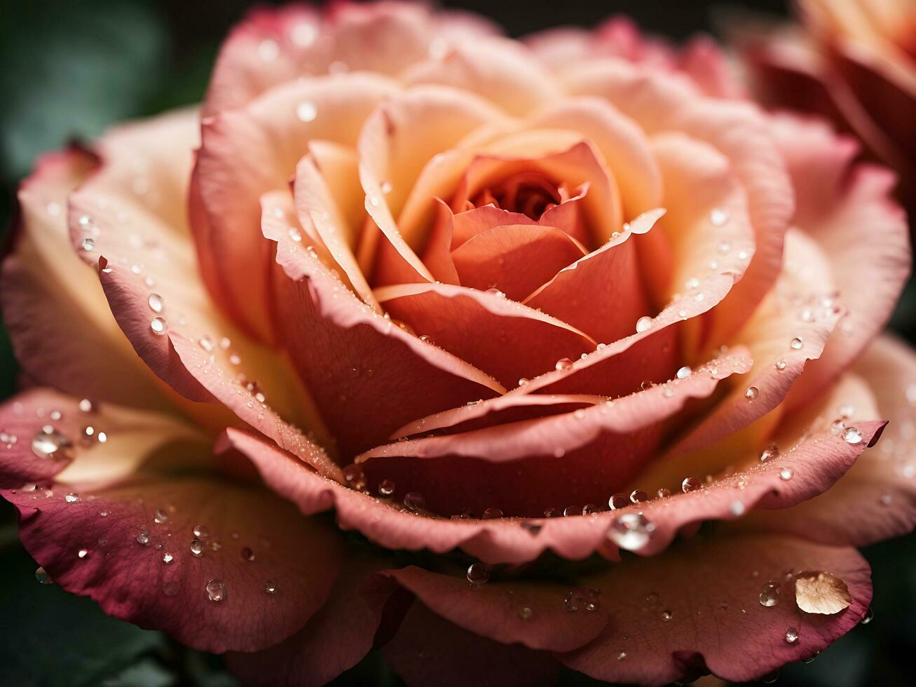 Close up of a rose. AI Generative photo