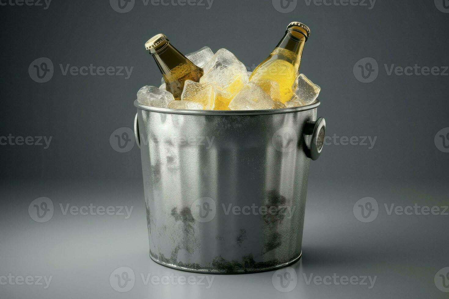Party bucket with ice and beer. Generate ai photo