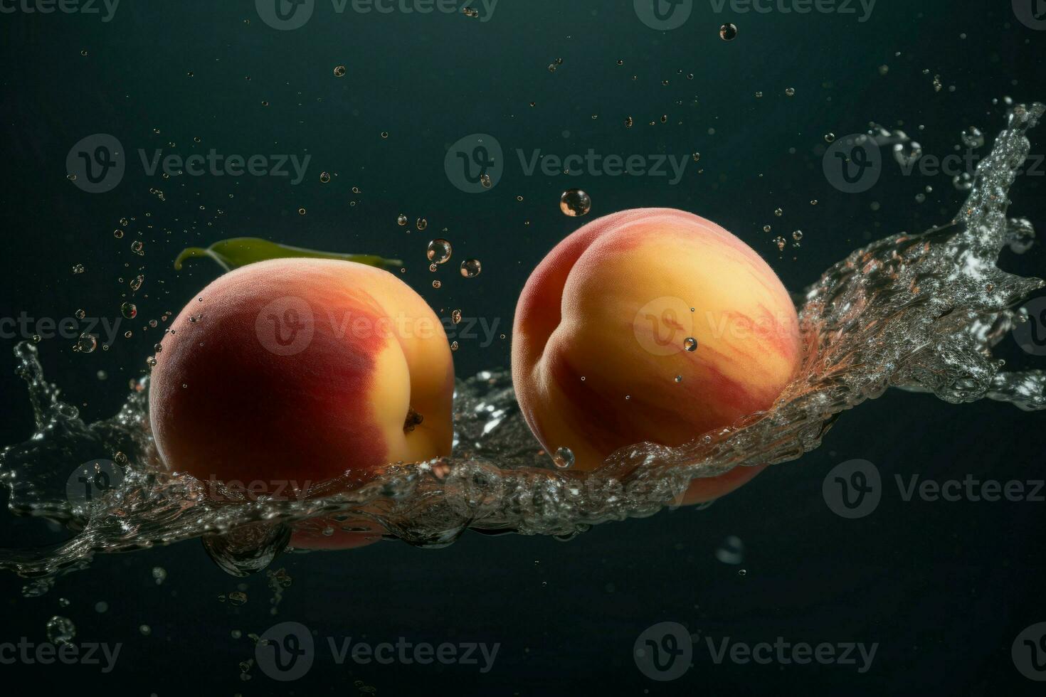 Peach water drops vitamin. Generate Ai photo