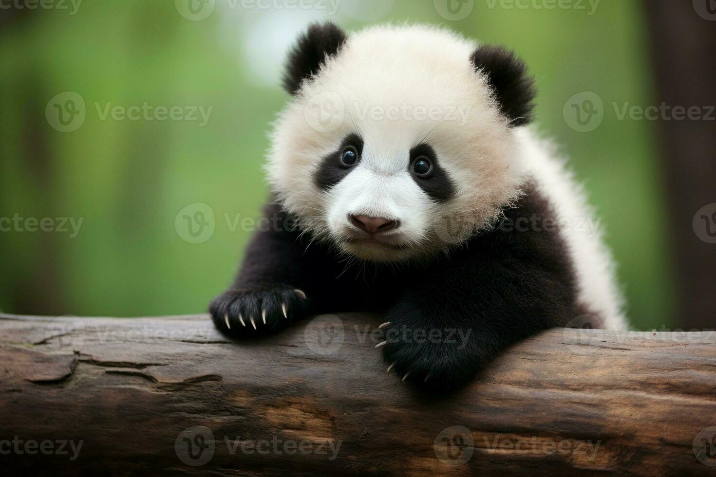 encantador linda bebé panda. generar ai foto