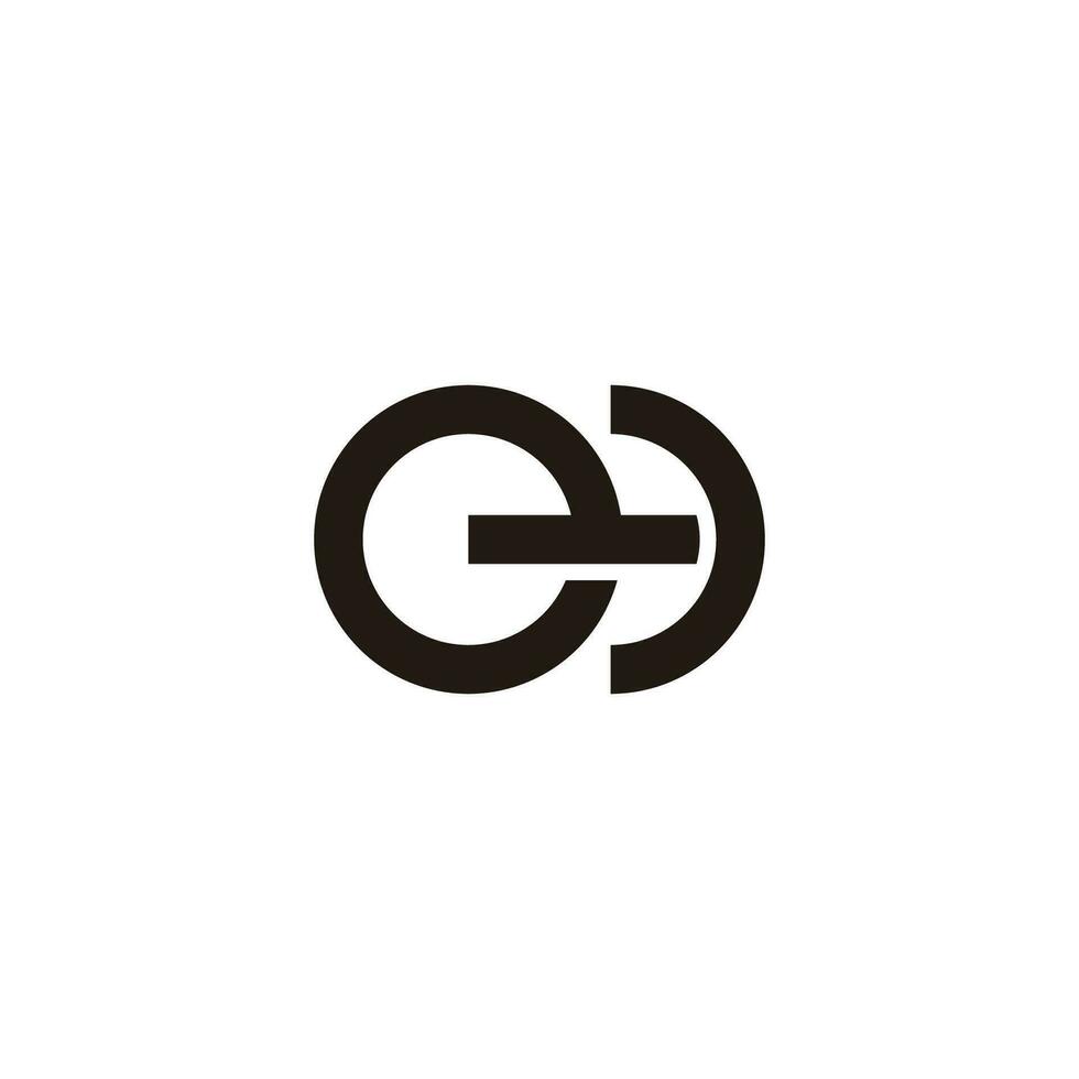 letter et simple geometric linked line logo vector