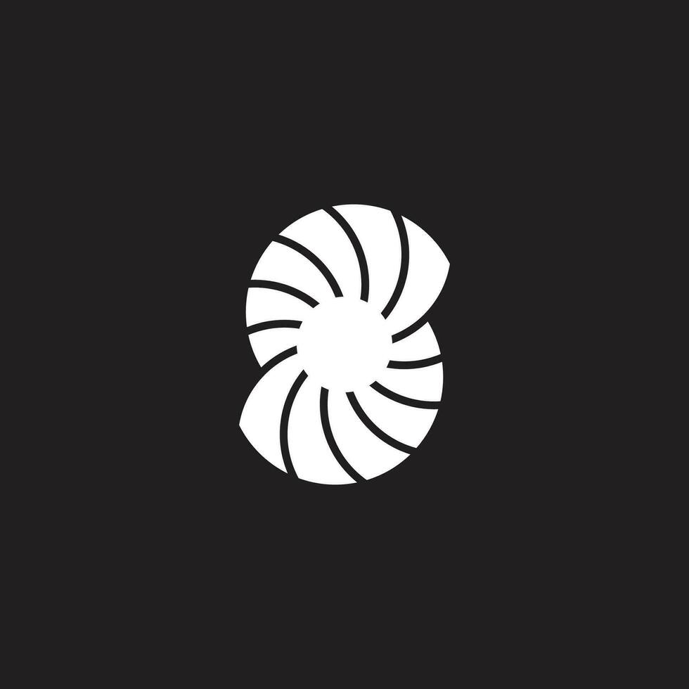 s swirl simple geometric fan propeller logo vector