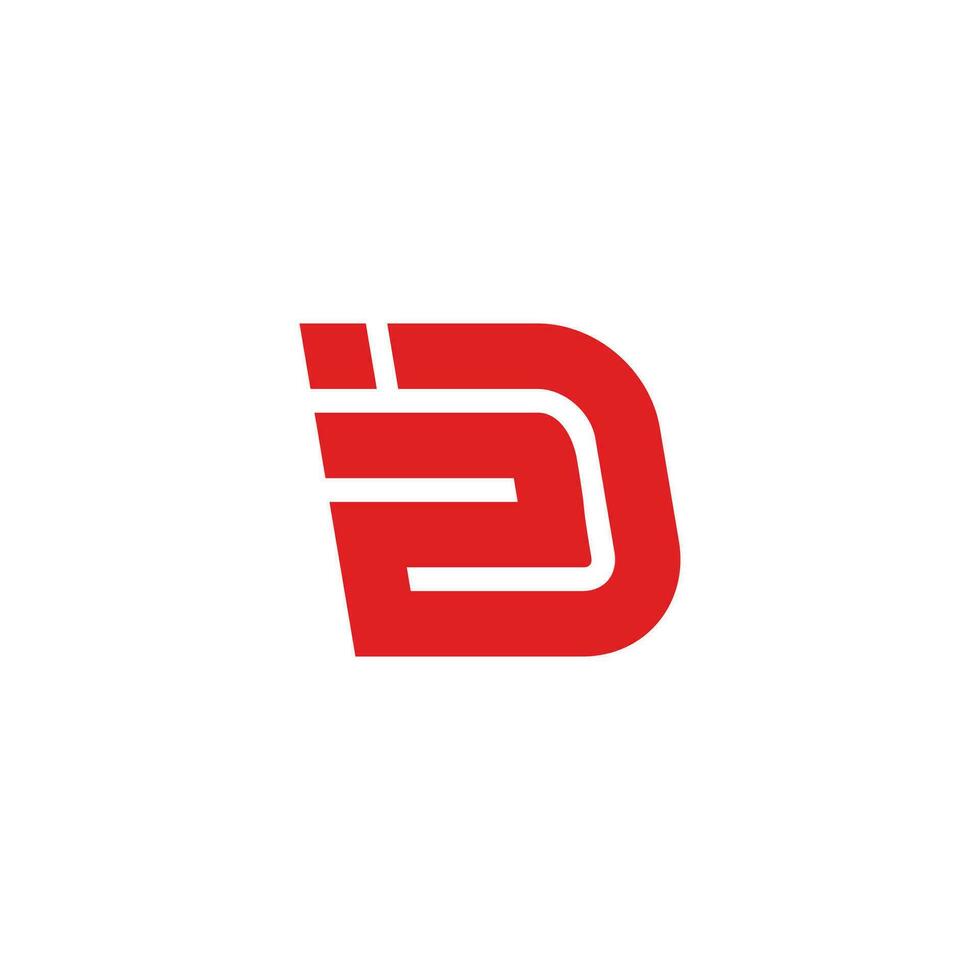 letter d2 dot geometric line logo vector