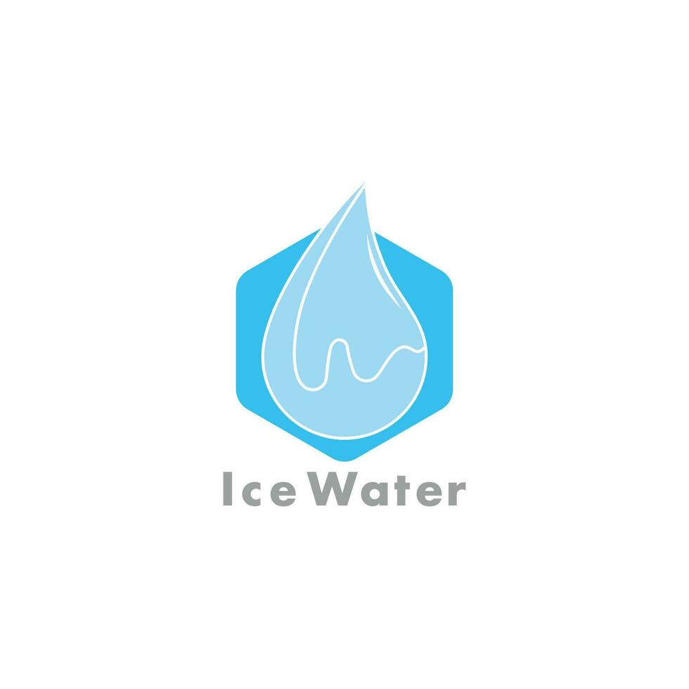 hielo cubo agua sencillo geométrico claro diseño símbolo logo vector