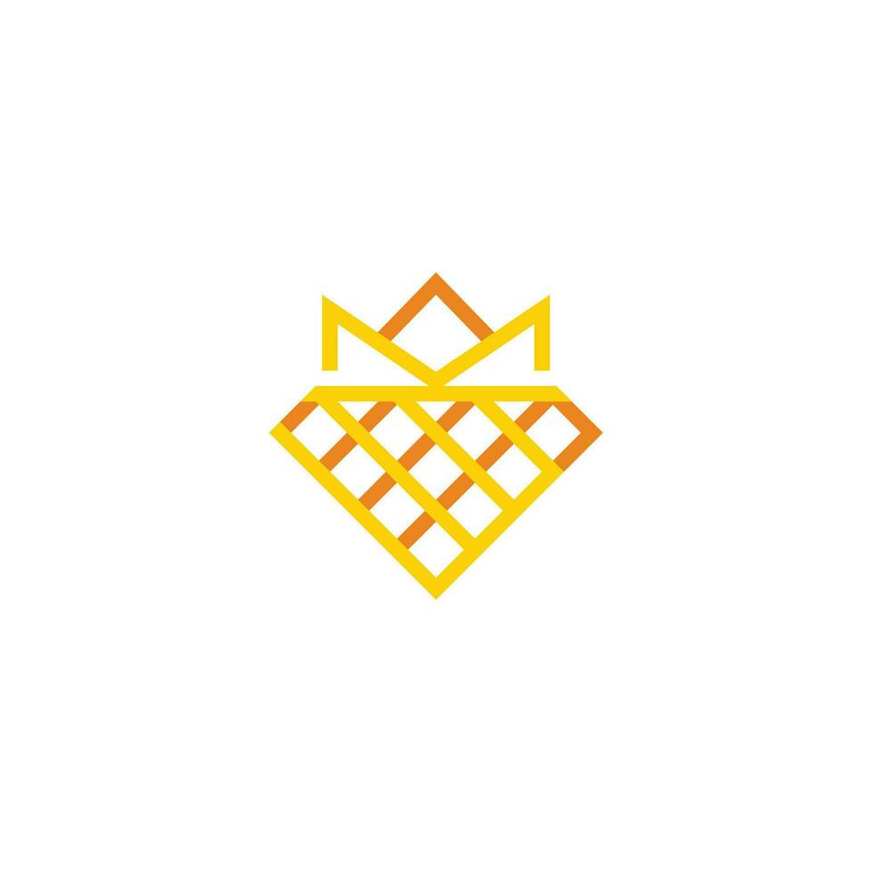 golden diamond queen crown ribbon logo vector