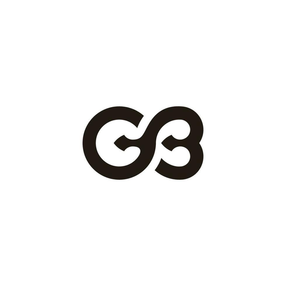 letter gb linked curves simple logo vector