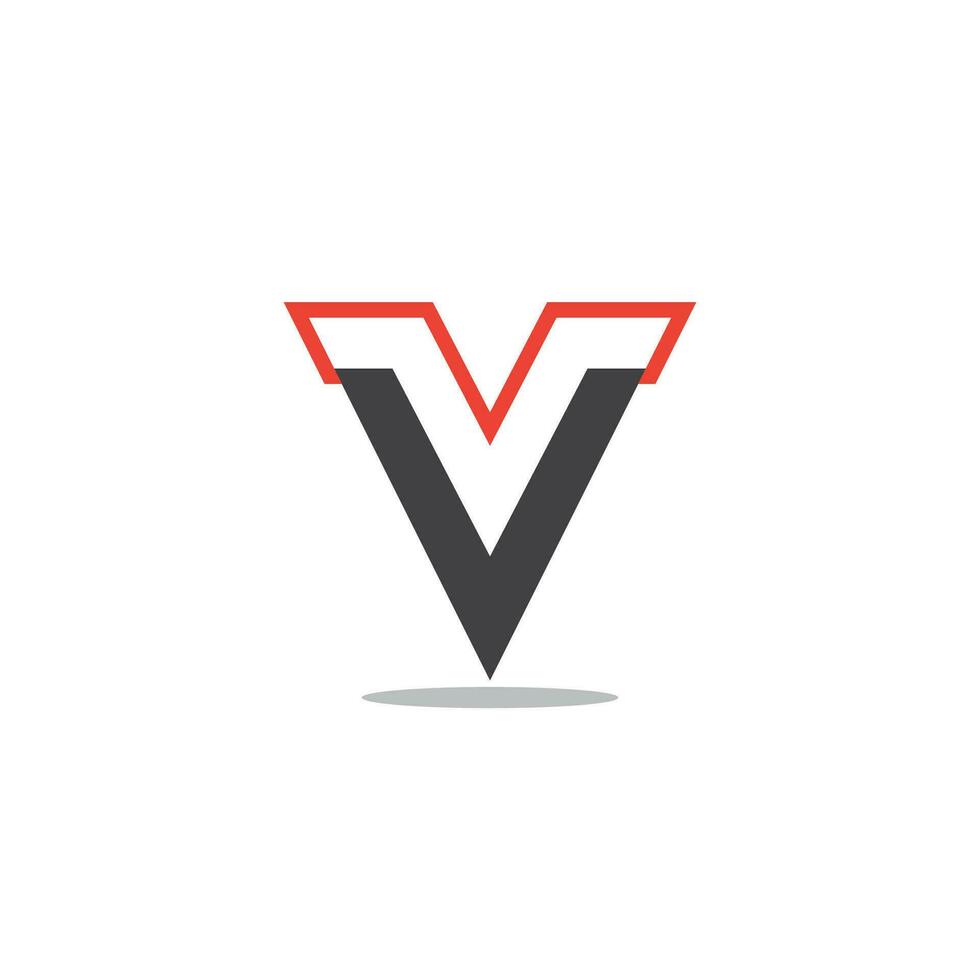 letter v simple geometric logo vector