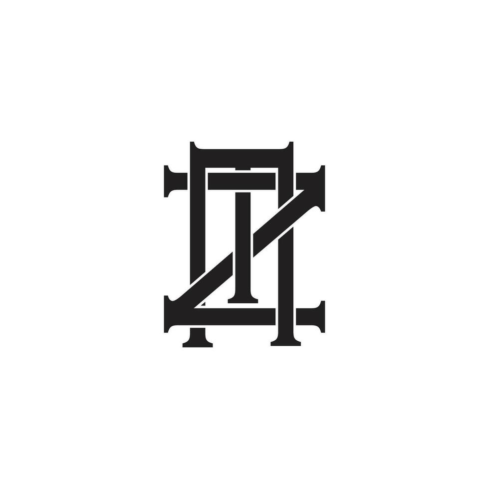 letter mz tall font simple logo vector
