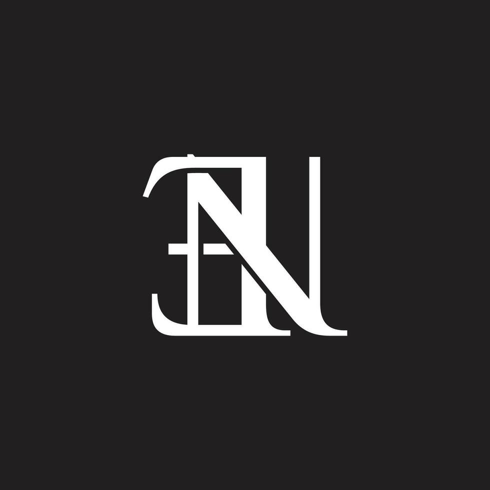 letter en simple linked font logo vector