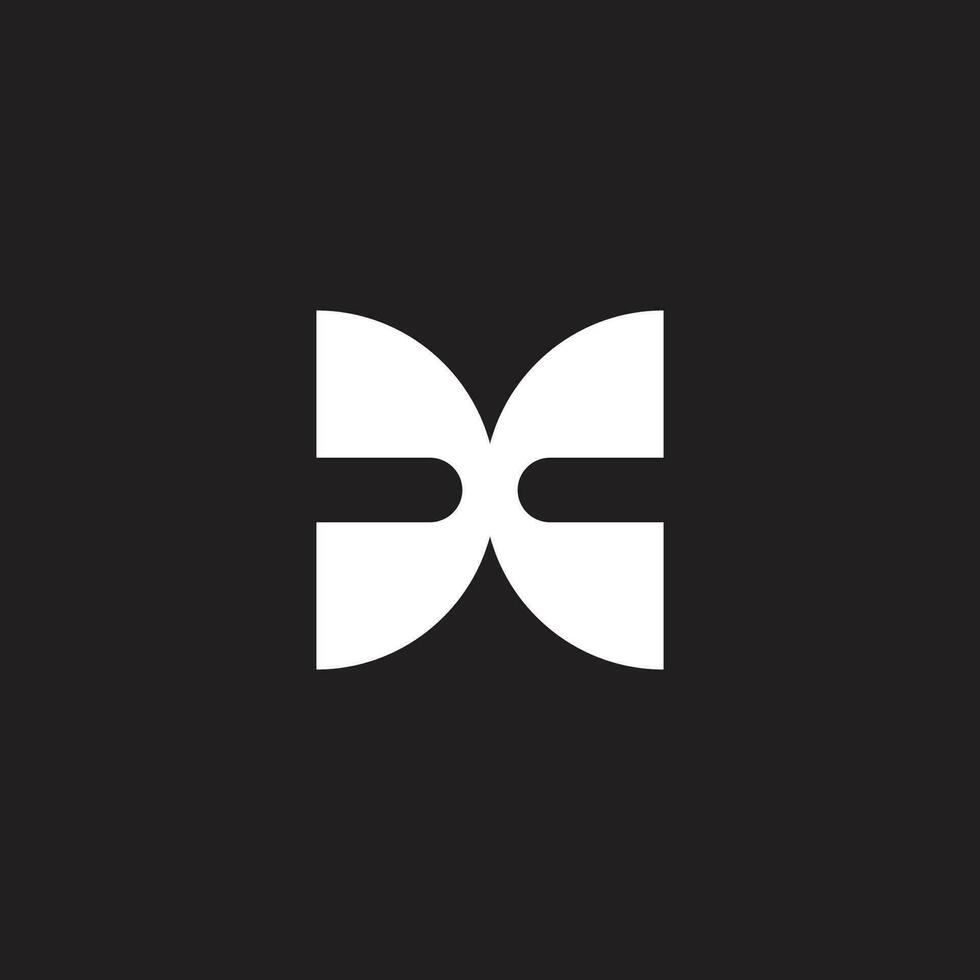 letter x dc simple geometric monogram logo vector