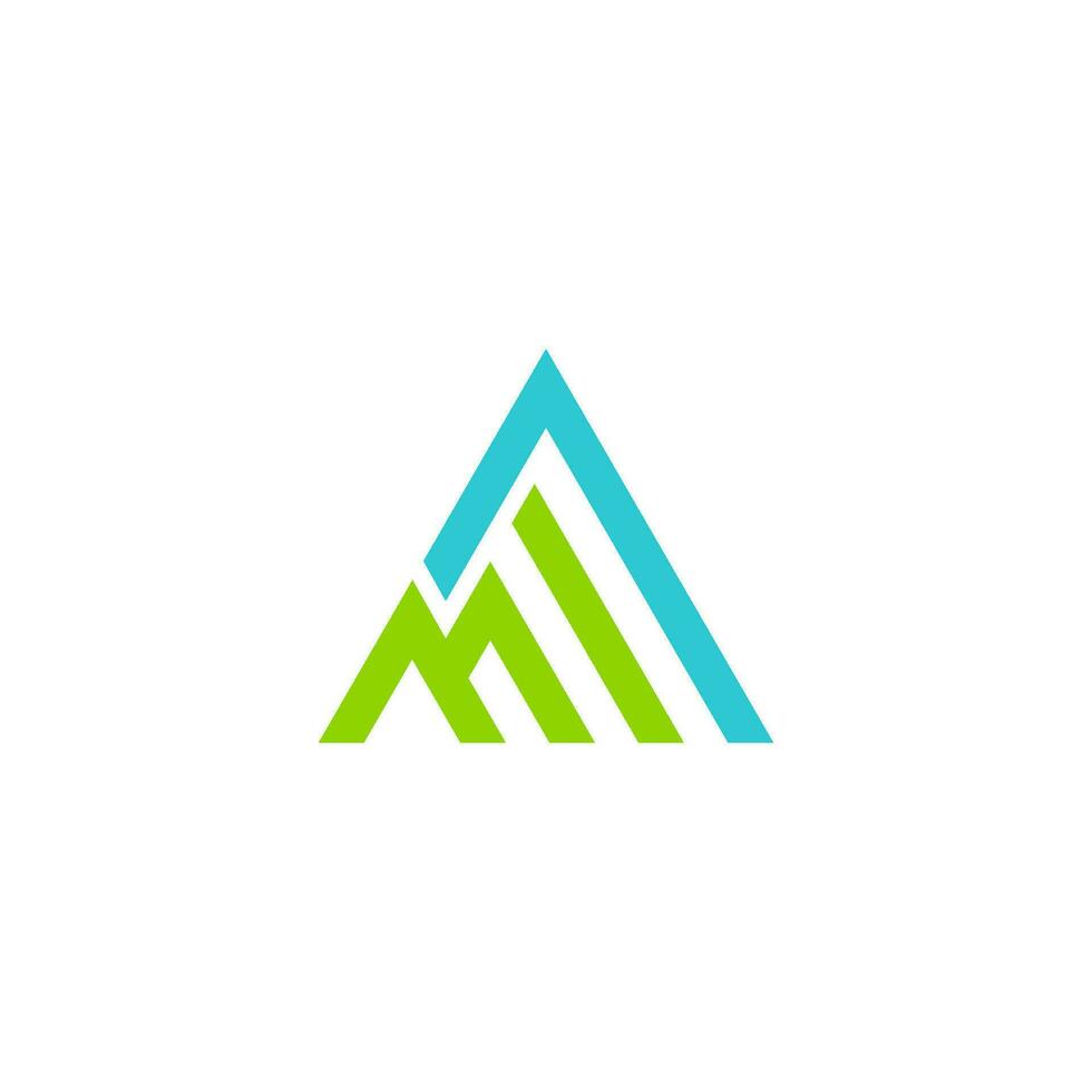letter m stripes mountain sky colorful geometric logo vector