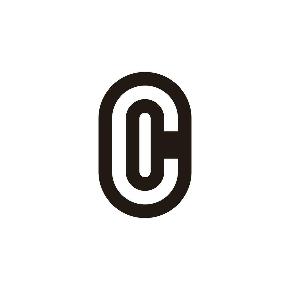 abstract letter c negative space geometric simple logo vector