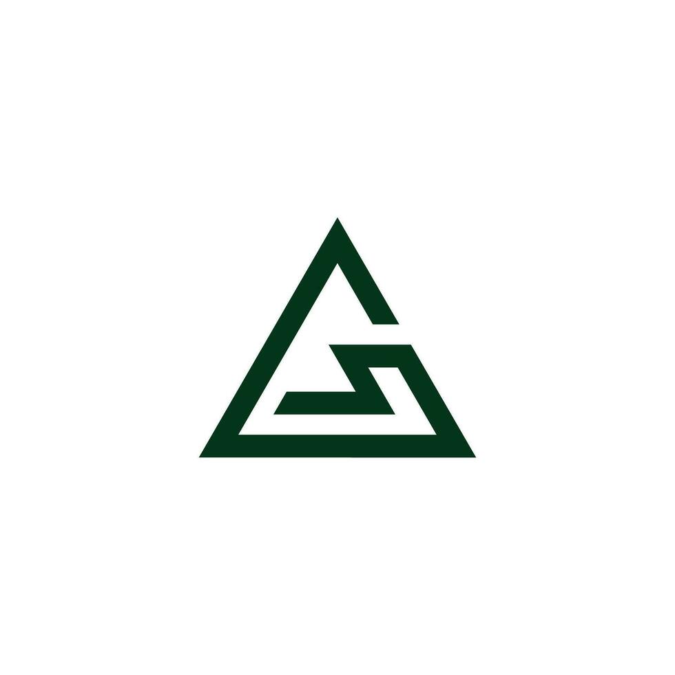 triangle letter gs simple geometric line logo vector