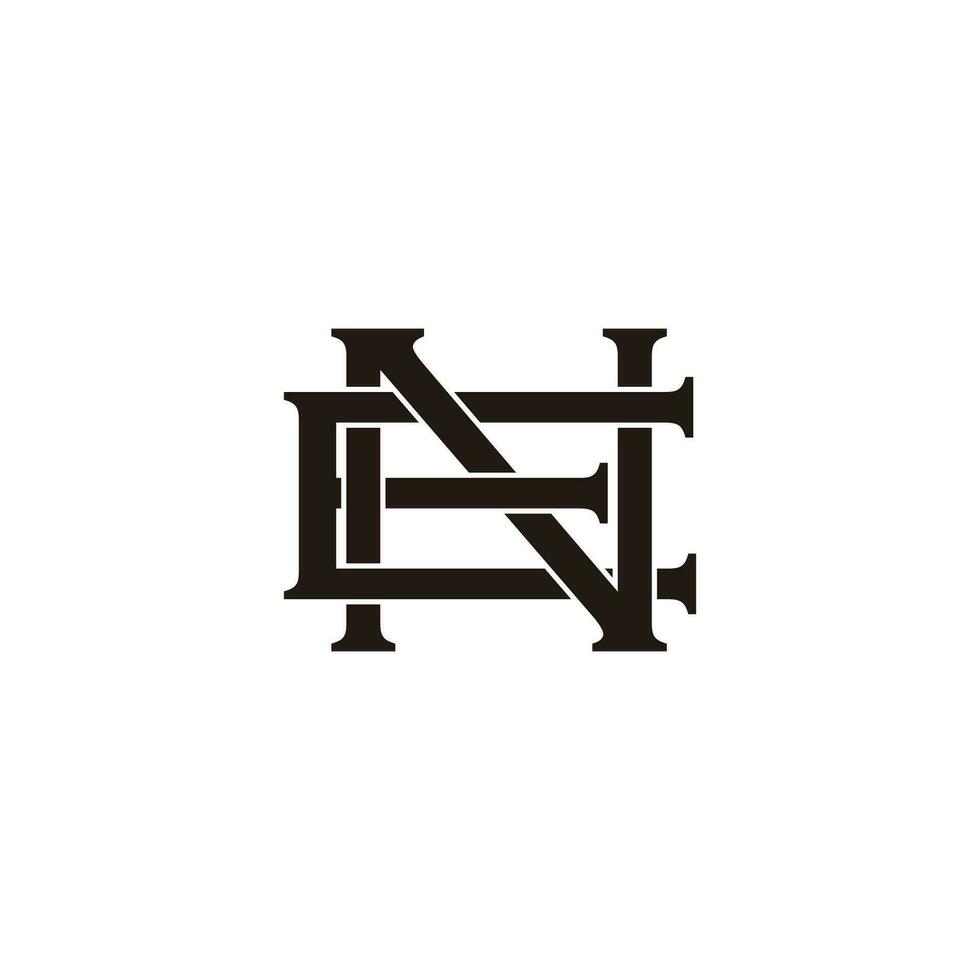 letter en ne linked 3d flat simple logo vector
