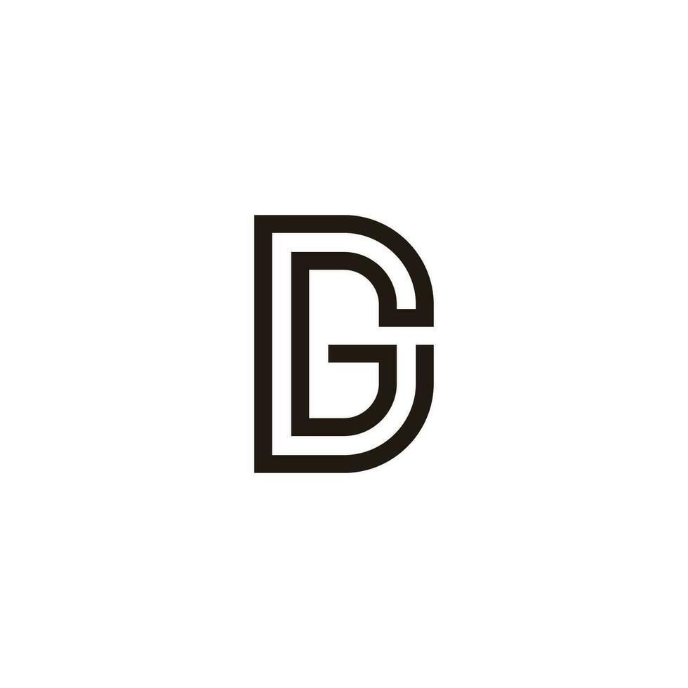 letter dg simple thin line geometric logo vector