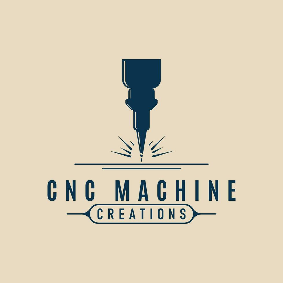 cnc máquina moderno tecnología fábrica logo diseño modelo vector ilustración diseño