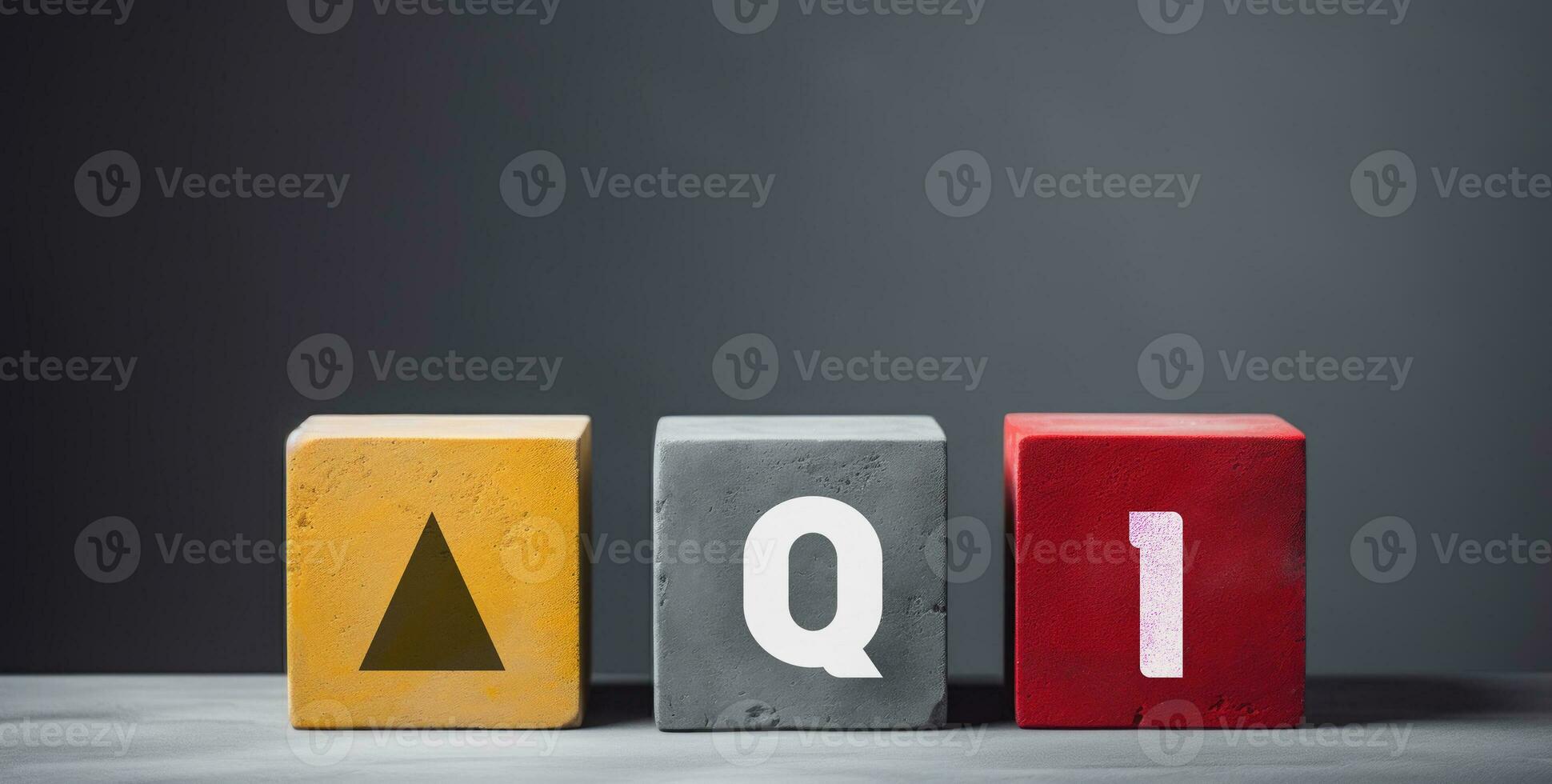 Q1  business report management concept with up arrow icon AI generated photo