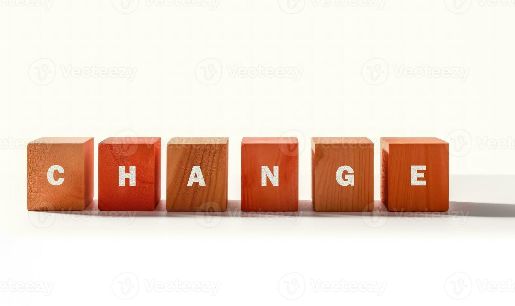 change lettering on wooden cube AI generated photo